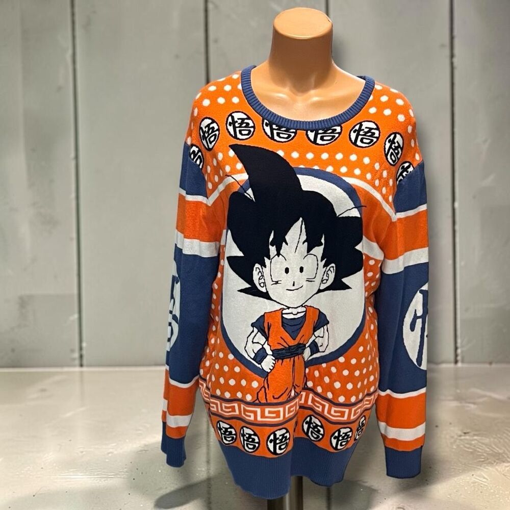 👓 BoxLunch Dragon Ball Z Goku Ugly Christmas Sweater XL